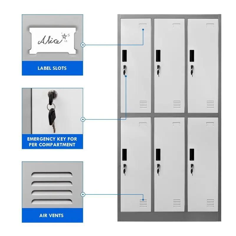 Steel Kd Metal 6 Door School Locker