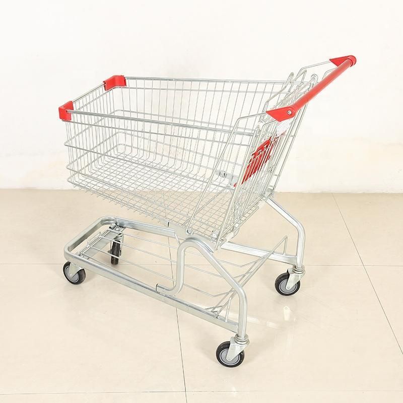 Hot Selling Store Hand Push Cart Supermarket Metal Shopping Trolley Cart