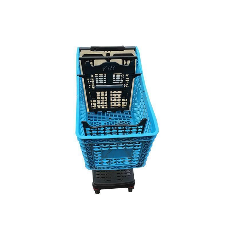 High Quality New Supermarket Plastic Hand Push Cart Shopping Trolley