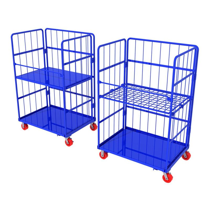 Cheap Price Steel Trolley Supermarket Shopping Carts Folding Roll Container