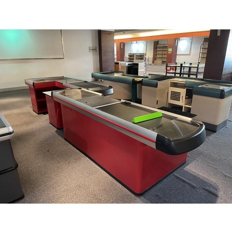 Retail Store Stainless Checkout Counter with Keyboard Holder