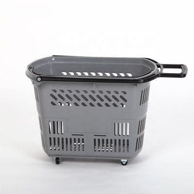 High Quality Supermarket Plastic Shopping Basket Trolley