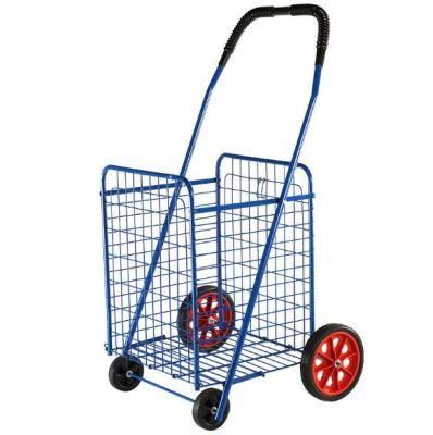 Factory Wholesale Metal Heavy Duty Collapsible Folable Shopping Basket Trolley Cart