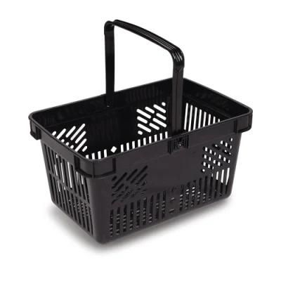 Custom Available Plastic Shopping Basket with Metal Handle