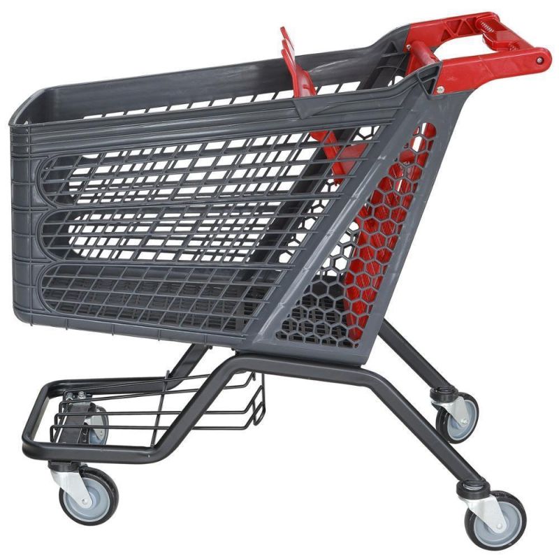 China Supplier Supermarket Cart High Grade Palstic Shopping Trolley