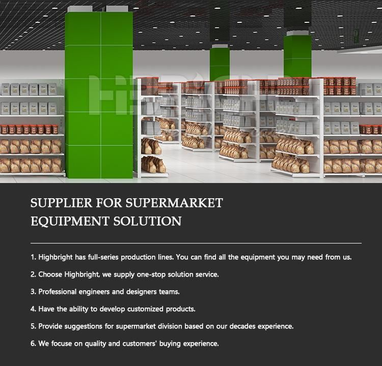 Supermarket Wooden and Wire Mesh Gondola System Cost-Effictive Shelving