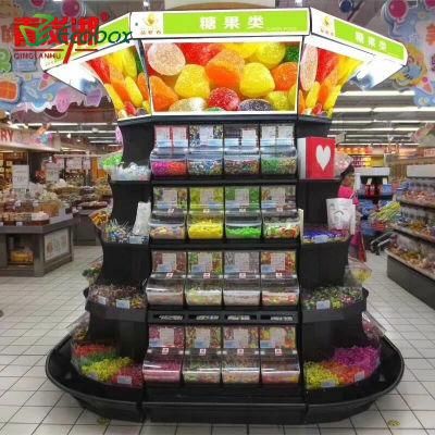 Hot Sale Ecobox Bulk Food Nuts Candy Shelves Metal Display Rack Supermarket Shelf Display Shelf Gondola Shelving for Stores