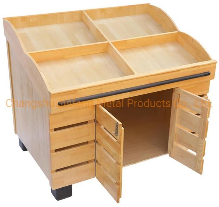 Supermarket Display Shelves Wooden Promotion Table for Exhibition