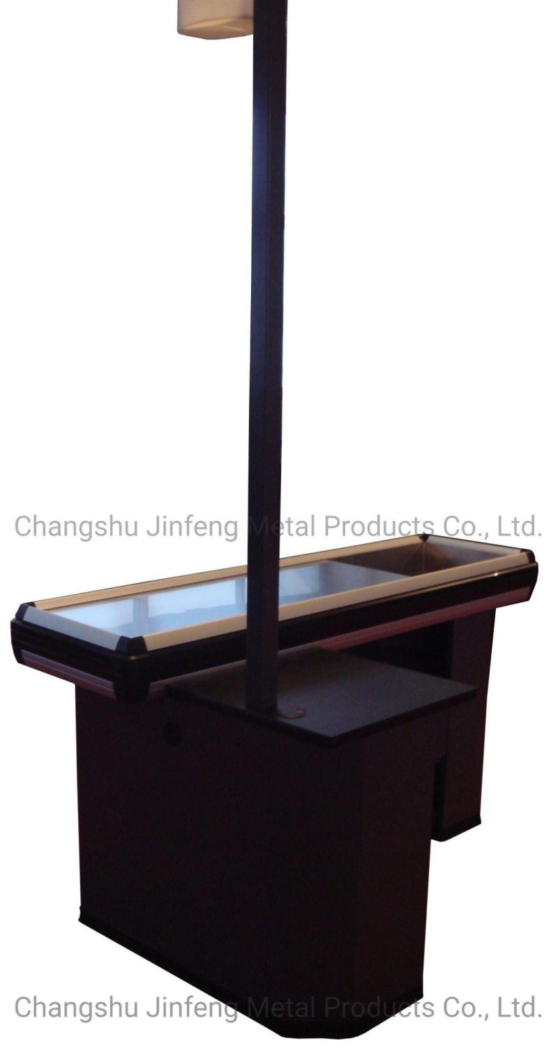 Easy Supermarket Checkout Counter Cashier Desk with Light Box