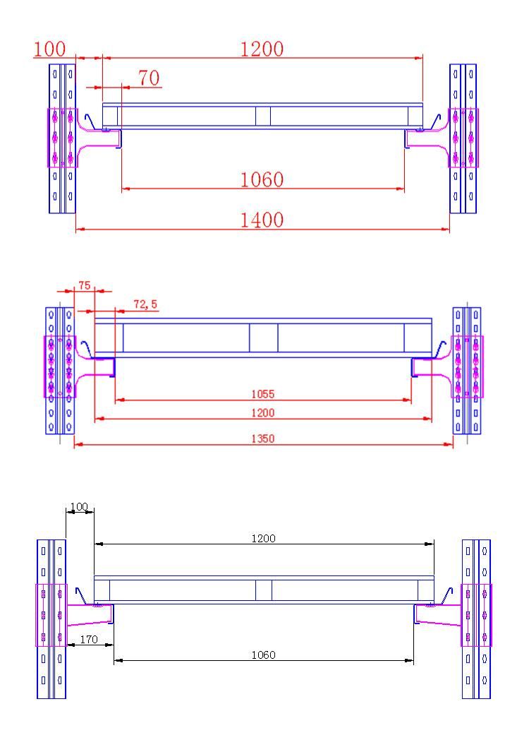 Push Back Warehouse Pallet Warehouse Storage Rack