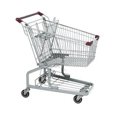 Best-Selling 120 Liter German Style Metal Supermarket Hand Trolley Cart