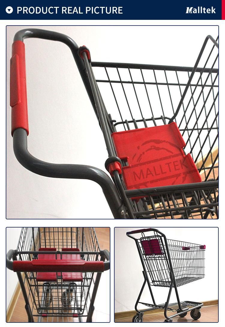 Durable Metal Rear Wheel Directional American Style Supermarket Trolley