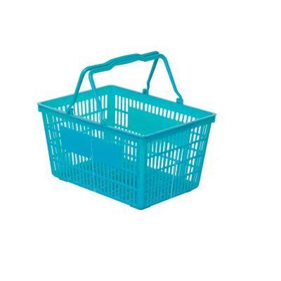 Wholesale Colorful Hollow-Bottom Supermarket Shopping Basket Plastic Basket