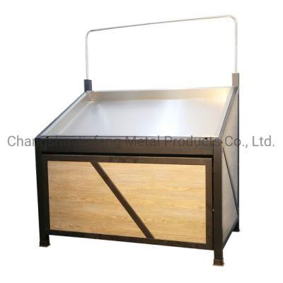 Supermarket Vegetable Rack Fruits Display Stand with Stainless Steel Basin