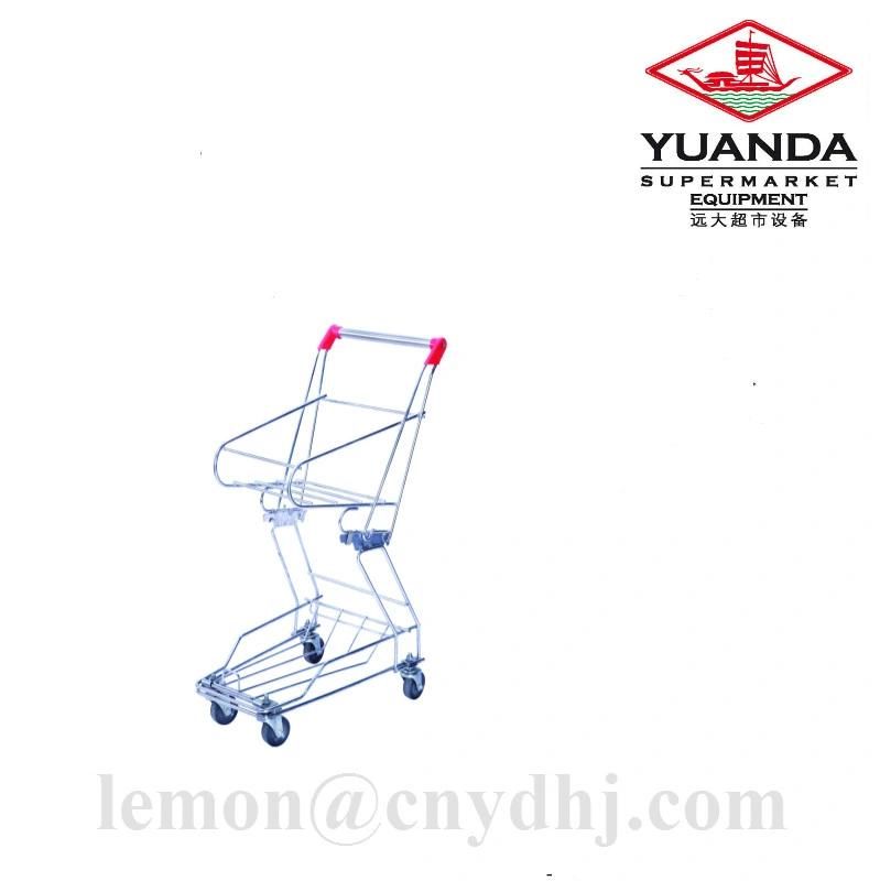 Wholesale Supermarket Shopping Trolley Cart with Plastic Basket