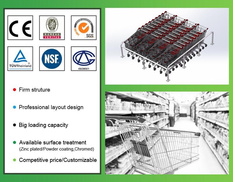 240 European Large Capacity Shopping Carts in Supermarket