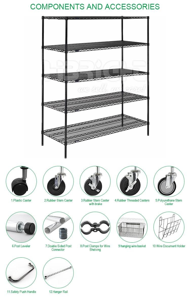 Chrome Wire Shelving with Wheels, Wire Decking Racks