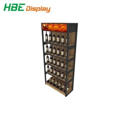 Supermarket Equipment Showcase Shelf and Metal Wine Rack