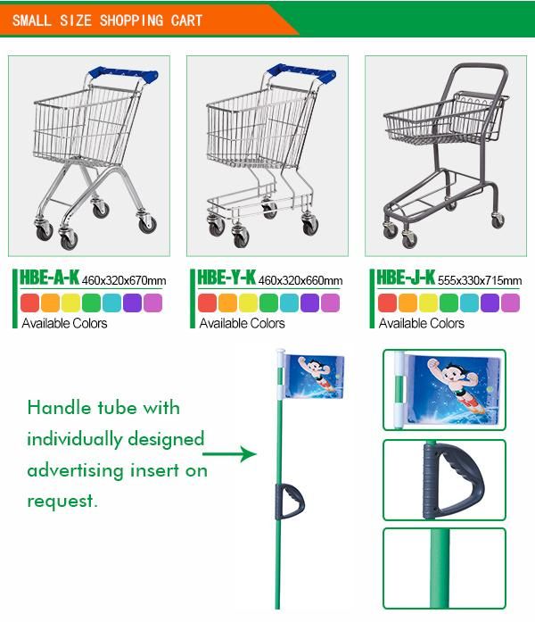 Supermarket Store Color Kids′ Shopping Trolley with Flag