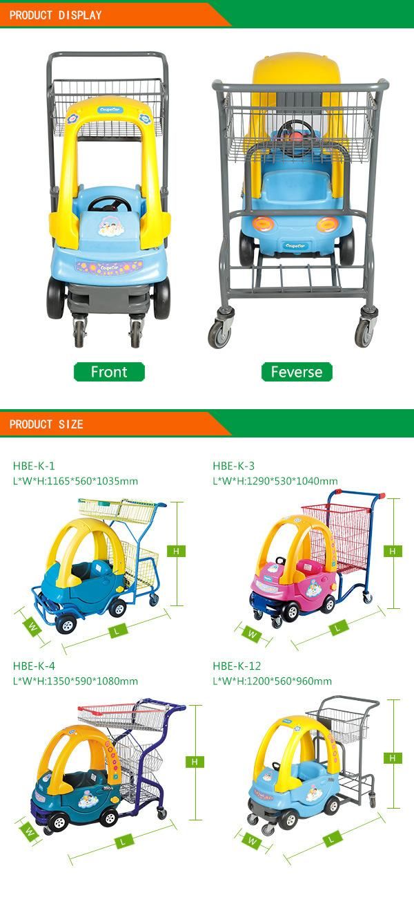 Hot Selling Kiddy Children Shopping Cart Mall Car Trolley for Kids