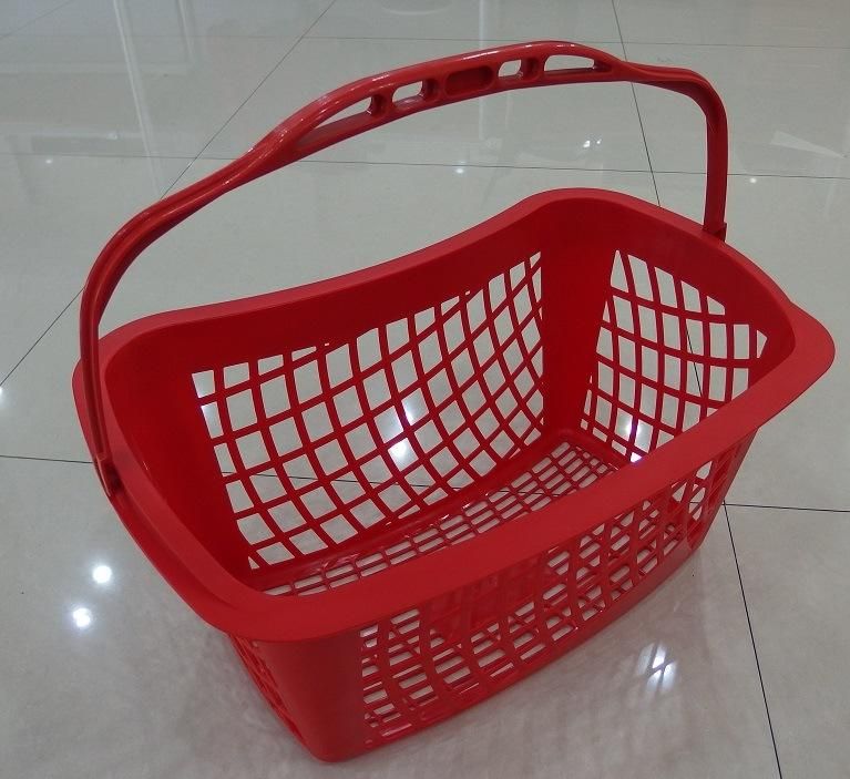 Lightweight Arc Gridding Basket Single Handle Plastic Shopping Basket