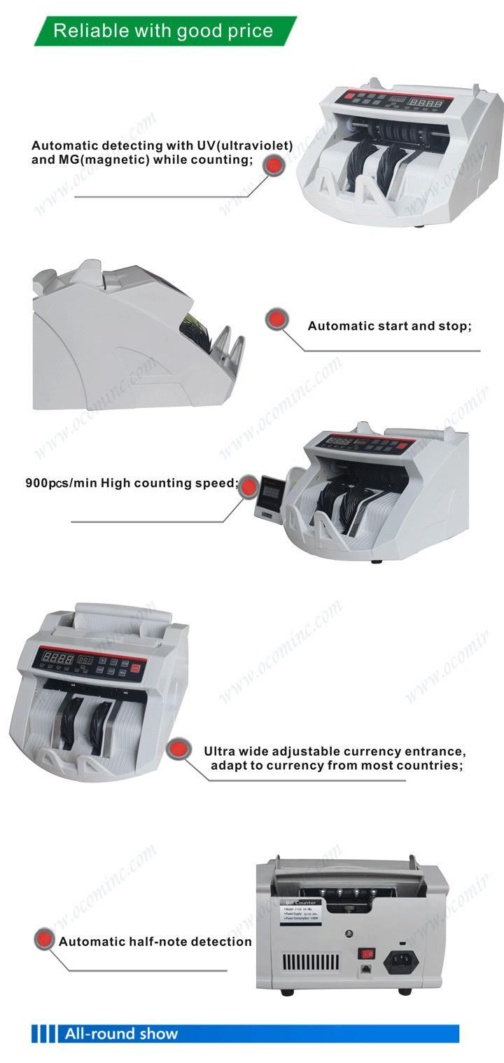 Fashion Design Supermarket Magnetic Currency Glory Digital Cash Bill Counter for Shop