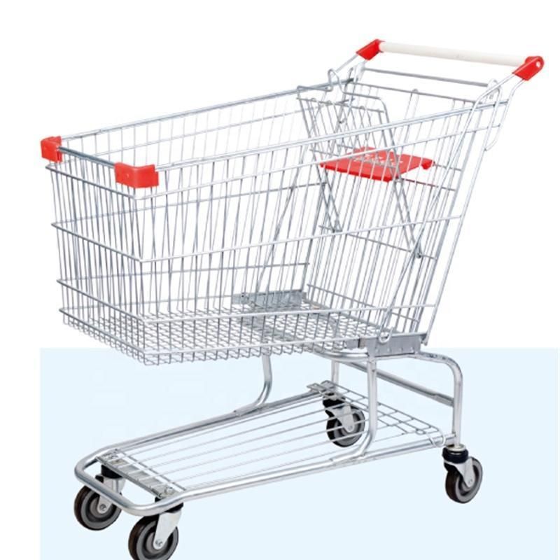 China Supply Factory Price Shopping Cart with Children Seat Supermarket Shopping Trolley