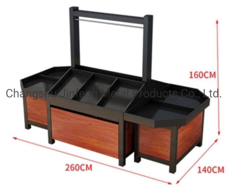 Supermarket Shelf Steel Wood Fruits and Vegetables Supermarket Shelf Supermarket Wood Shelf