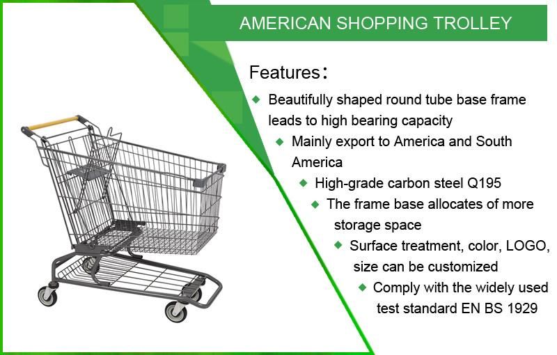 80L Volume Supermarket Shopping Wagon for North America