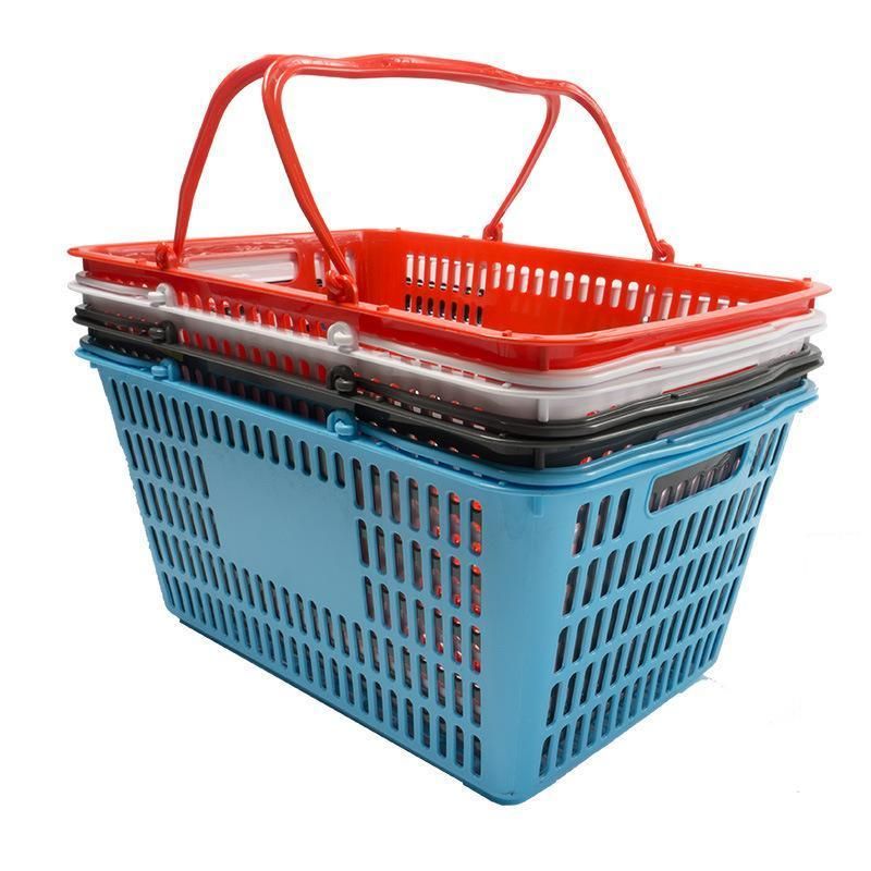 2021 Hot Selling Hand Basket Customized Color Plastic Shopping Basket