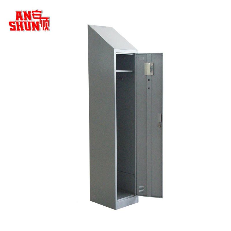 Slop Top Clothes Storage Single Door Steel Locker for Students Gym