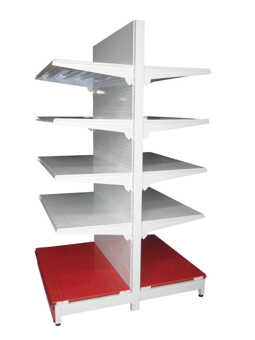 Supermarket Gondola-End Rack Shelf with Punch Hole Back Panel