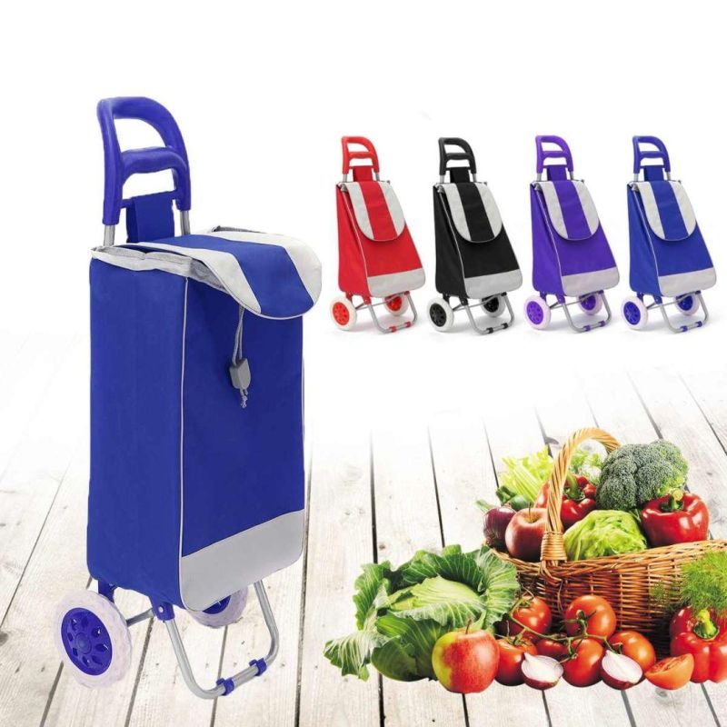 Supermarket Lightweight Portable Travel Folding Trolley Shopping Bag Cart