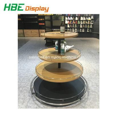 Round Shape Supermarket Baking Bread Wood Display Stand