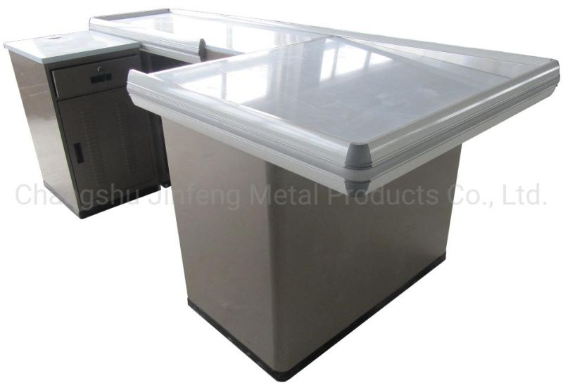 Supermarket Convenience Store Checkout Counter Metal Cashier Table Jf-Cc-060