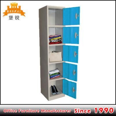 School Gym Furniture 5 Door Clothes Storage Cabinet Metal Locker