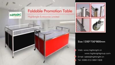 Foldable Promotion Display Stand with Wheels for Supermarket