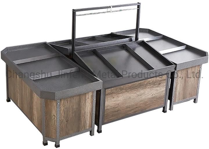 Supermarket Steel-Wood Fruit Display Rack