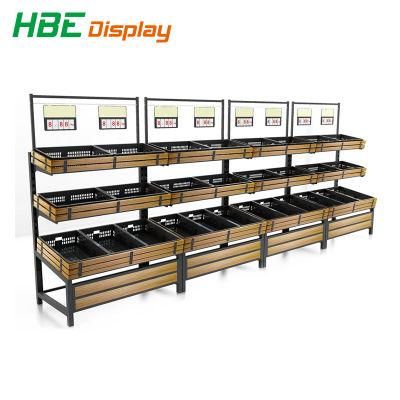 Supermarket Wood Equipment Vegetable Rack for Store