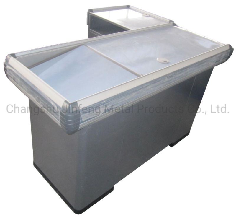 Supermarket Metal Cashier Desk Convenience Store Checkout Counter Jf-Cc-088