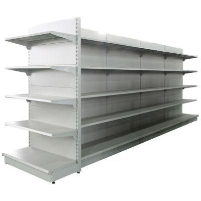 Double-Side Metal Supermarket Display Shelves Heavy-Duty Rack