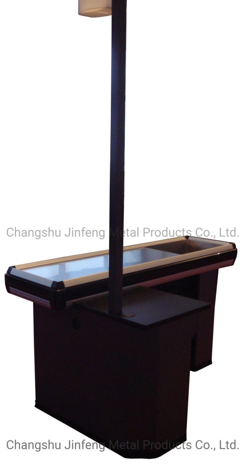 Supermarket Express Checkout Counter Cashier Desk with Light Box