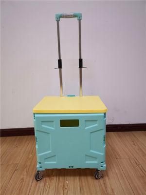 Manufacturer Plastic Basket Easy Box Trolley Shopping with Wheels