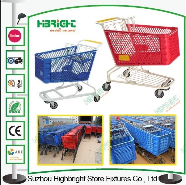 180L Plastic Shopping Trolley Cart