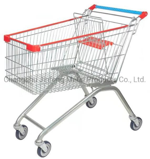 Supermarket Shelf Trolley Shopping Carts with Four Wheels