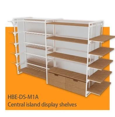 Economic Price Shopping Mall Display Rack Shelves Rack Supermarket Wooden Shelf