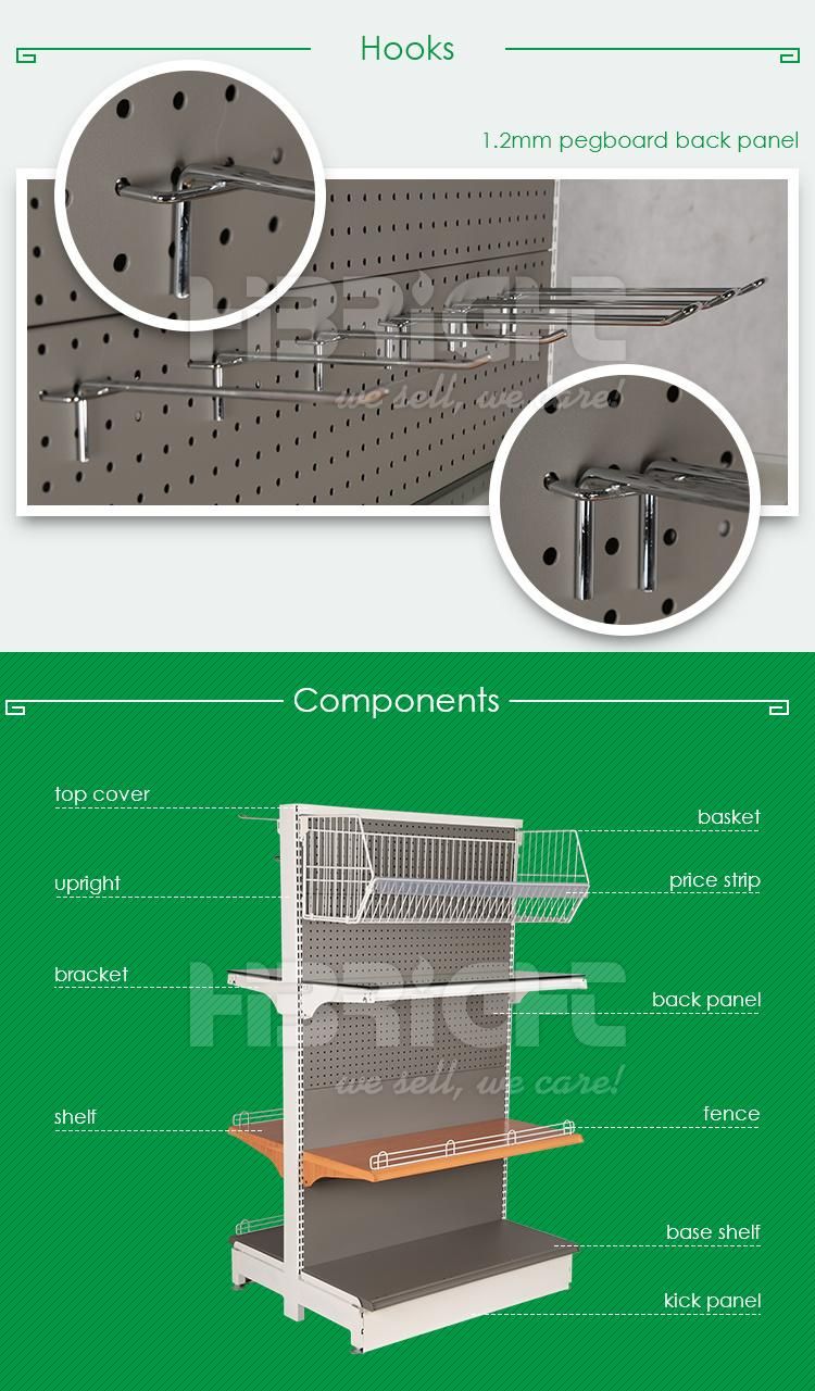 Wooden Metal Supermarket Shelf