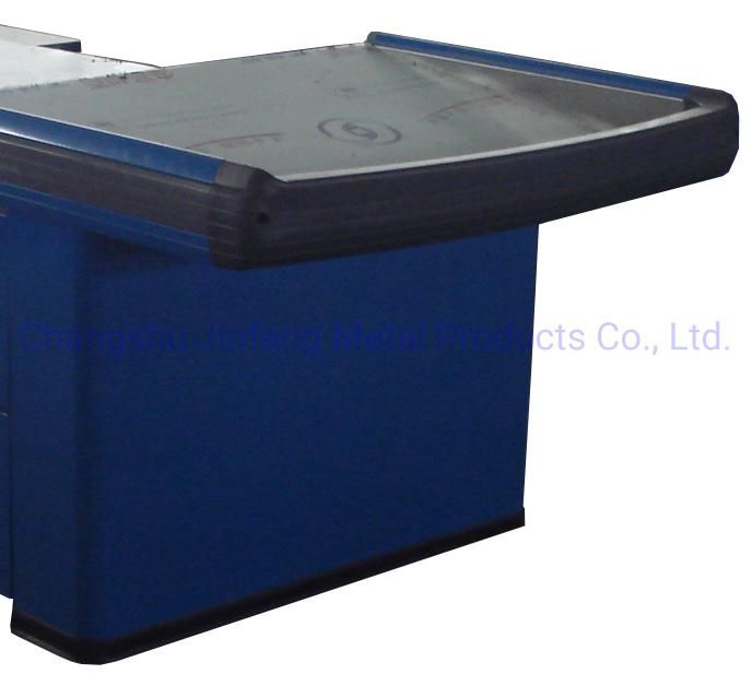 Supermarket Cashier Table Checkout Counter with Belt Jf-Cc-089