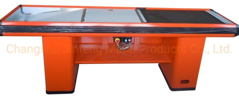 Stainless Steel Cash Reception Counter Desk with Motor and Belt