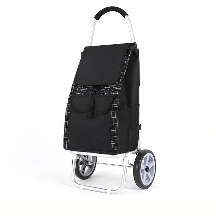 Collapsible Trolley Grocery Shopping Bag Foldable Shopping Cart with Wheels Customized Logo